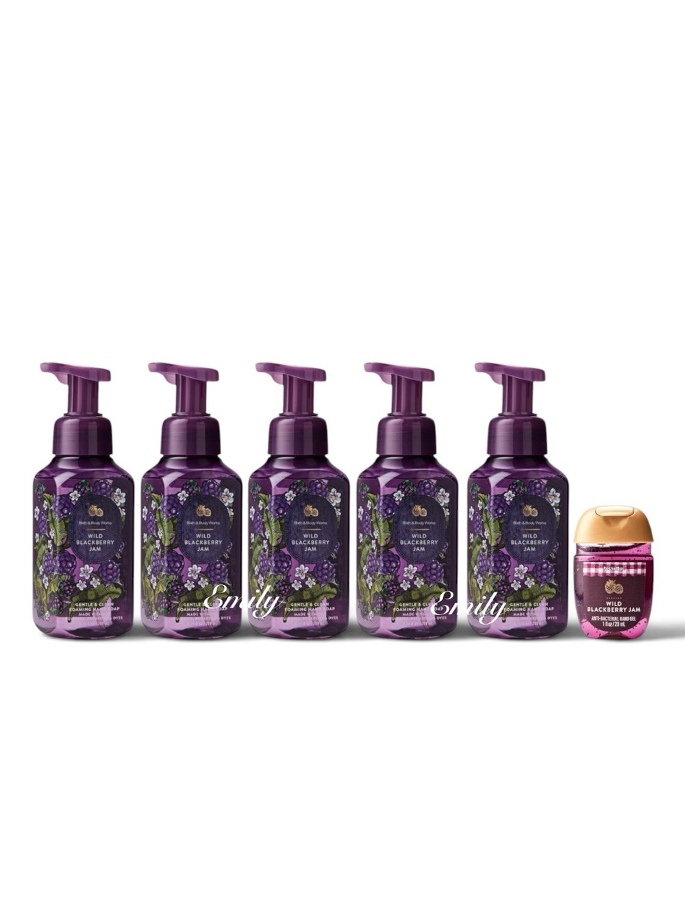 NEW! 5X Bath & Body Works WILD BLACKBERRY JAM Foaming Hand Soap 8.75 fl oz Set
